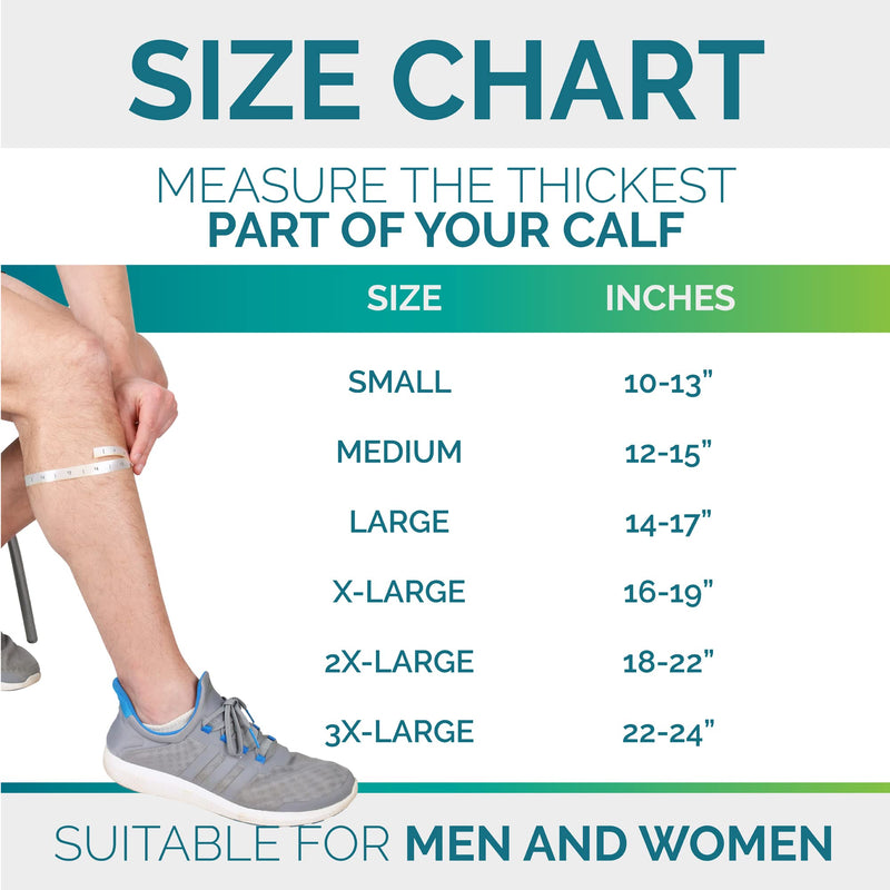 [Australia] - Calf Compression Sleeves For Men & Women - Leg Compression Sleeve - Footless Compression Socks for Shin Splint &Varicose Vein Blue Large 