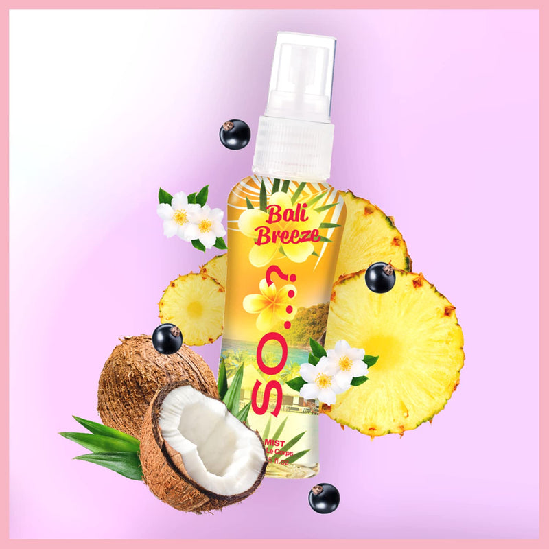 [Australia] - So…? Summer Escapes Womens Gift Set, Body Mist Fragrance Spray (4x50ml) 50 ml (Pack of 4) 
