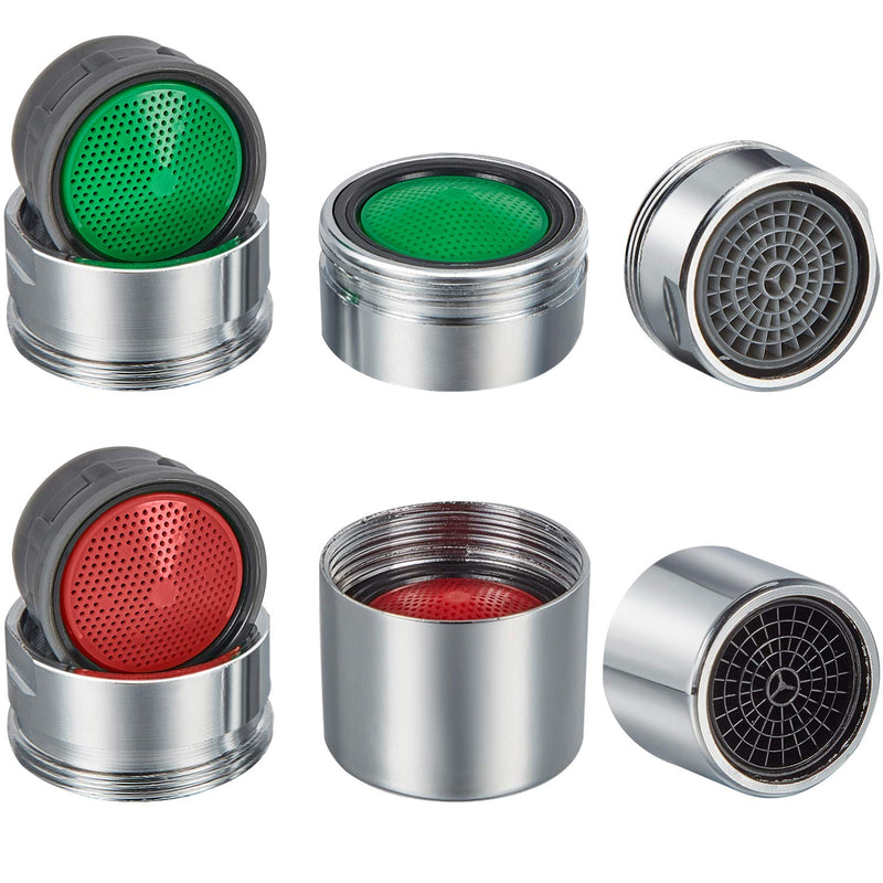 [Australia] - 40 Pieces Faucet Aerator Flow Restrictor Insert Faucet Aerators Replacement Parts for Bathroom or Kitchen, Red(2.2 GPM) and Green(1.5 GPM) 