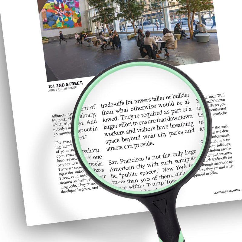 [Australia] - Large Magnifying Glass 10X Handheld Reading Magnifier for Seniors & Kids - 100MM 4INCHES Real Glass Magnifying Lens for Book Newspaper Reading, Insect and Hobby Observation, Classroom Science (GREEN) 