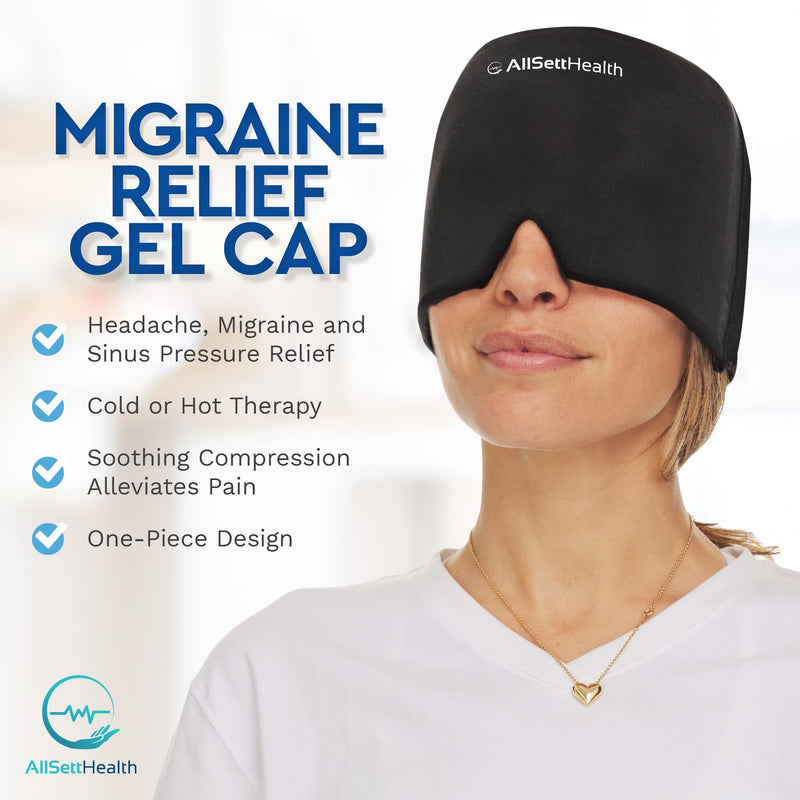 [Australia] - Form Fitting Migraine Relief Ice Head Wrap | Headache and Migraine Hat | Hot and Cold Therapy for Puffy Eyes, Tension, Sinus and Stress Relief 1 Count (Pack of 1) 