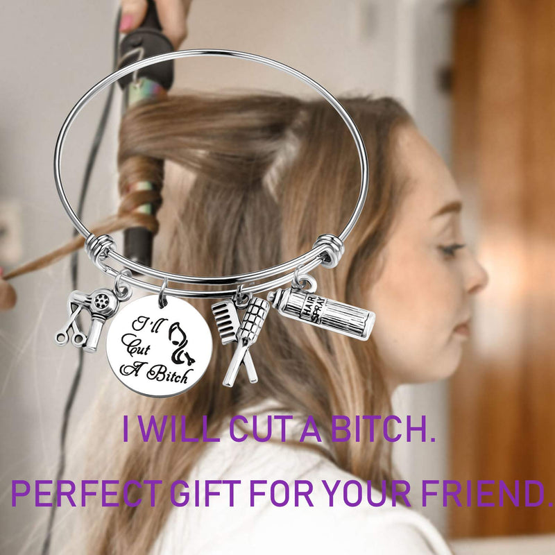 [Australia] - Lywjyb Birdgot Funny Hair Stylist Gift Hairdresser Gift I’ll Cut A Bitch Scissors Keychain Cosmetology Graduation Gift Hair Cutter Barber Gift I'll Cut A Bitch bg 