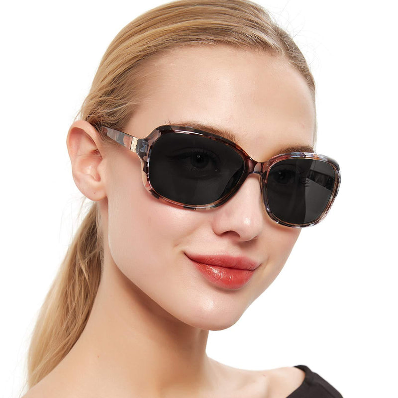 [Australia] - SIPHEW Oversized Polarized Sunglasses for Women, Classic Design Eyewear with 100% UV Protection Sun Glasses Oversized Sunglasses, Floral 