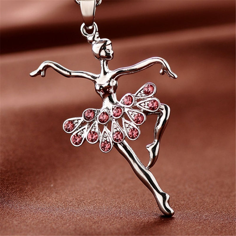[Australia] - XIAOLI Little Girl Necklace Dancer Ballet Recital Gift Ballerina Dance Necklaces Pink 1 