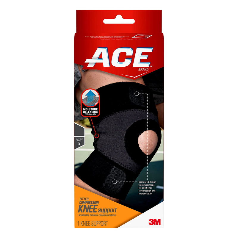 [Australia] - ACE Fitted Compression Knee Support Helps stabilize patella injuries, Medium,hbf-jjj-omgh-mh166 Medium (Pack of 1) 