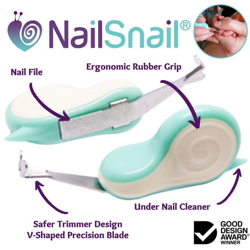 [Australia] - NAIL SNAIL Baby Nail Care Kit. Baby Nail Care Set: Baby Nail Trimmer, File & Under Nail Cleaner. Ideal for Newborn, Infant and Toddler nails. Safer than Clipper, scissors. Easier than nail filer 