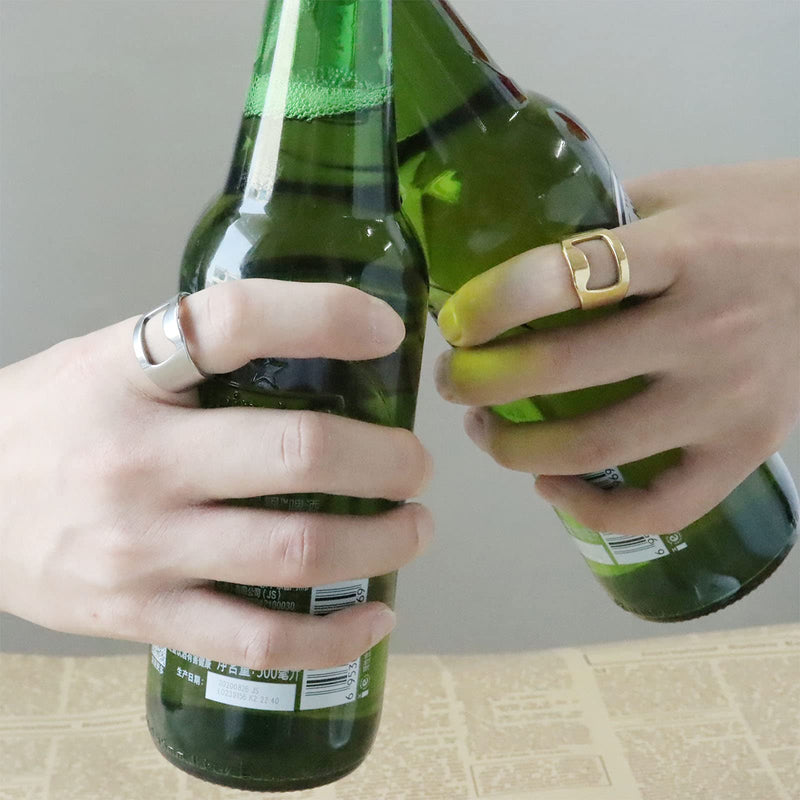 [Australia] - Stainless Steel Bottle Opener Ring for Men Creative Beer Bar Rings for Women (10) 10 