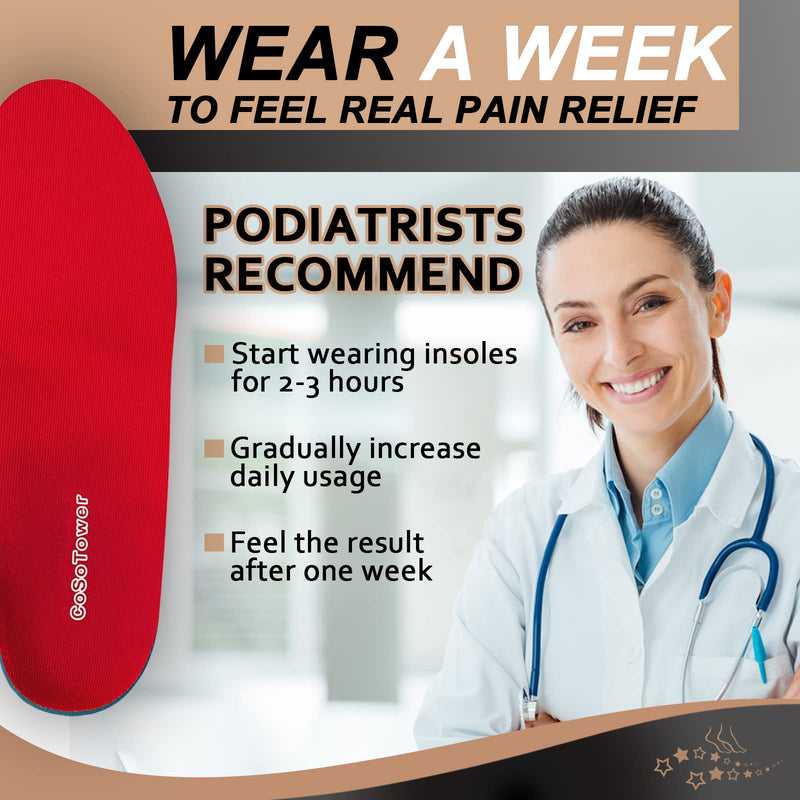 [Australia] - CoSoTower Arch Support Insoles for Plantar Fasciitis Relief, Over Pronation Insoles, Orthotic Inserts for Women and Men, Shoe Insoles for High Arch, Flat Feet, Foot Pain B:Men's 7-7.5 | Women's 8.5-9---10.4''/265MM 