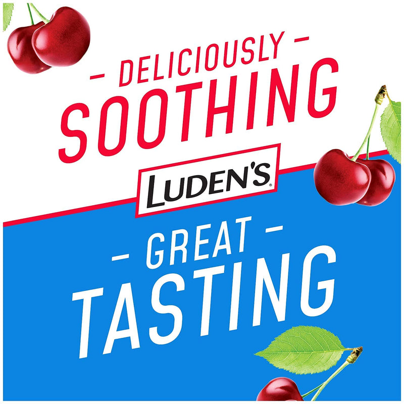 [Australia] - Luden's Deliciously Soothing Throat Drops | Sugar-Free | Wild Cherry Flavor | 25 Count Each | Pack of 4 