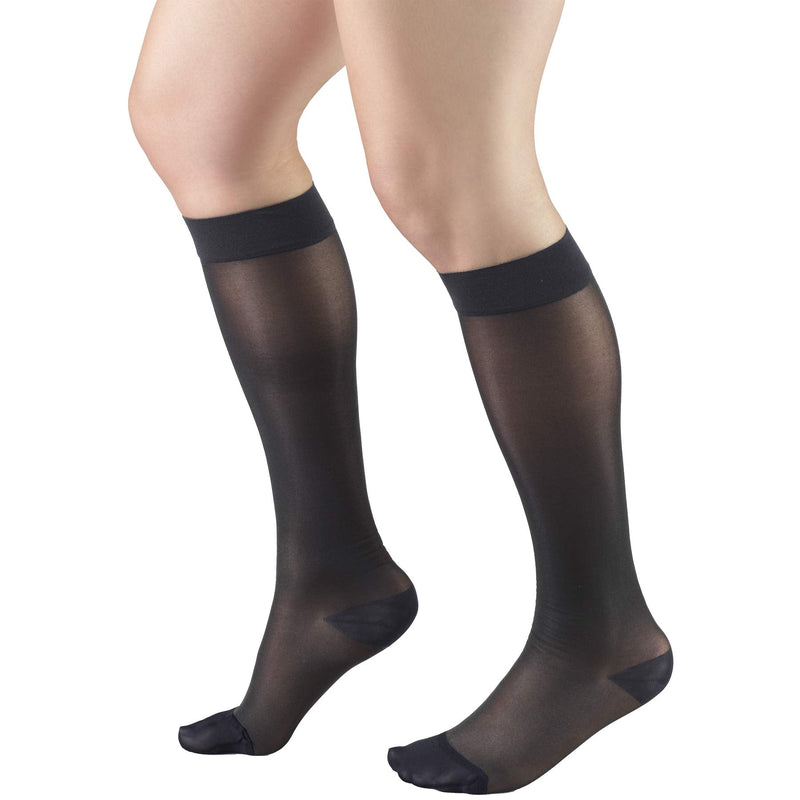 [Australia] - Truform Sheer Compression Stockings, 15-20 mmHg, Women's Knee High Length, 20 Denier, Charcoal, Medium 