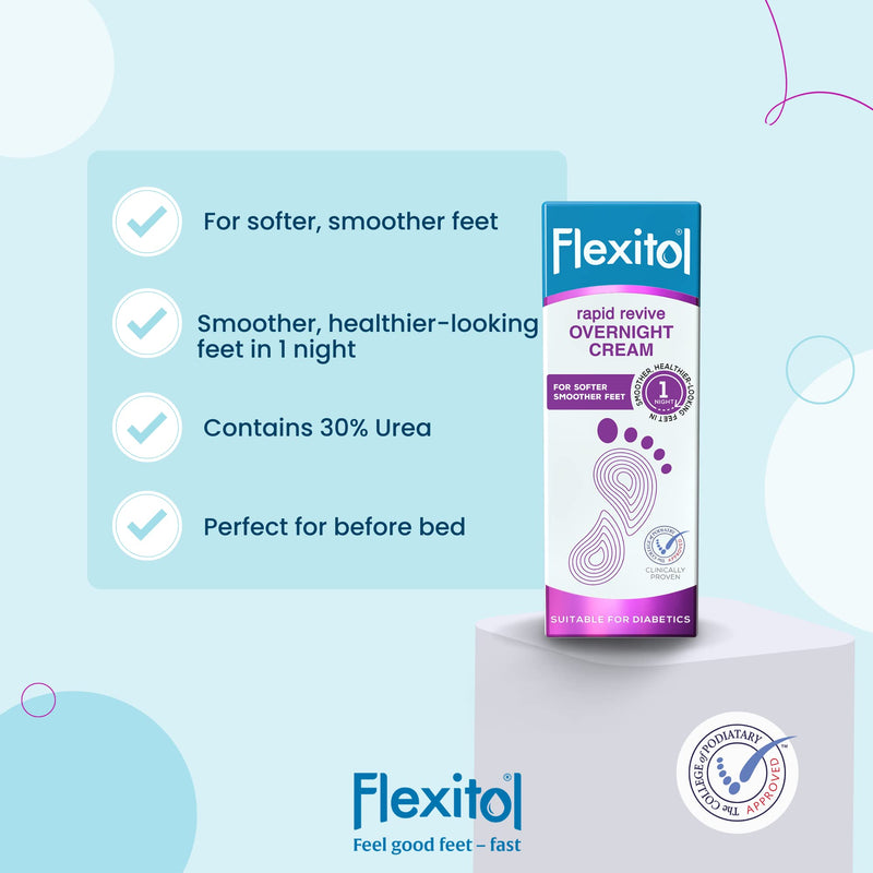 [Australia] - Flexitol Rapid Revive Overnight Cream, Moisturising Cream for Dry, Hard and Rough Skin on the Feet 50 g 