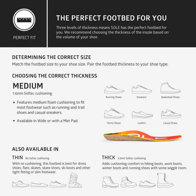 [Australia] - SOLE Performance Thin Cork Shoe Insoles - Men's Size 7/Women's Size 9 Mens Size 7 / Womens Size 9 Regular 