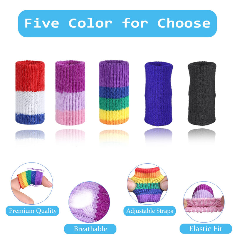 [Australia] - 10Pcs Finger Compression Sleeves Support, EDNYZAKRN Finger Sleeve Protectors Cots Thumb Brace for Trigger Finger Arthritis Swelling Basketball Sport, Breathable Elastic Pain Relief Purple Pink 