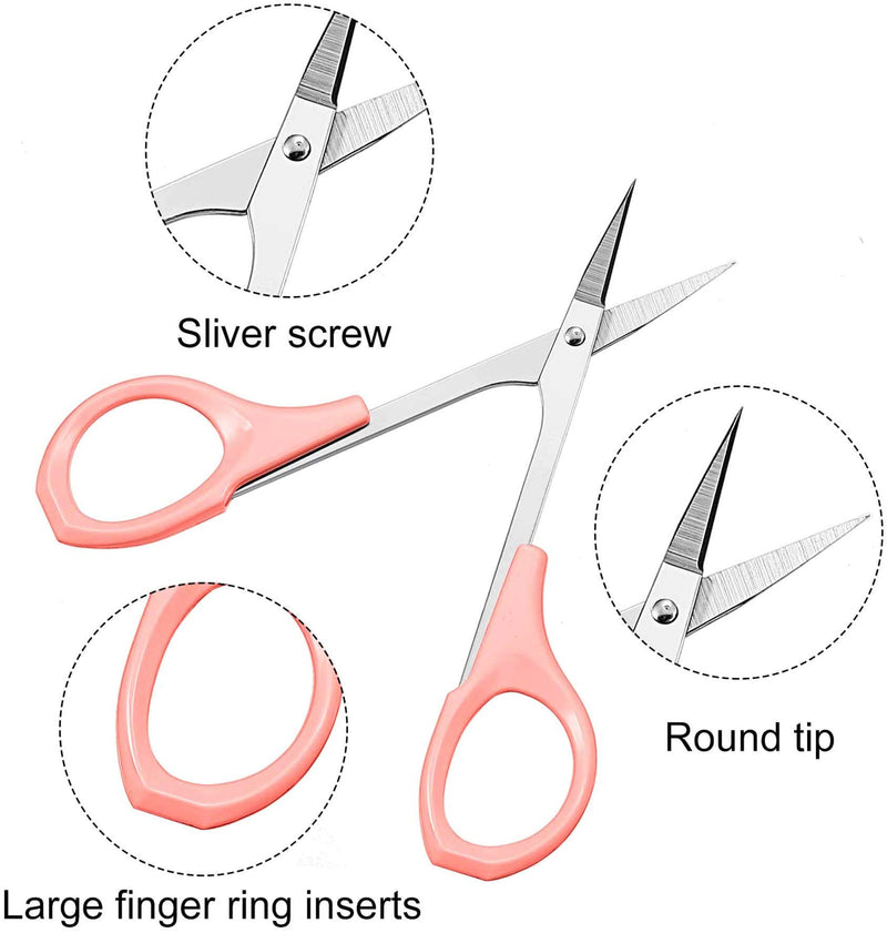 [Australia] - 4 Inches Curved Sharp Blade Craft Scissors For Eyebrow Eyelash Extensions Stainless Steel Eyebrow Scissors with Precision Cover Professional Trimmers - sharpened Small Beard Trimming 1 Pcs 