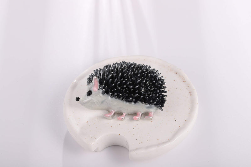 [Australia] - GYAYU Brooch pins Women Enamel Crystal Animal Insect Pin Lapel Pin Large Safety Pin Hedgehog 