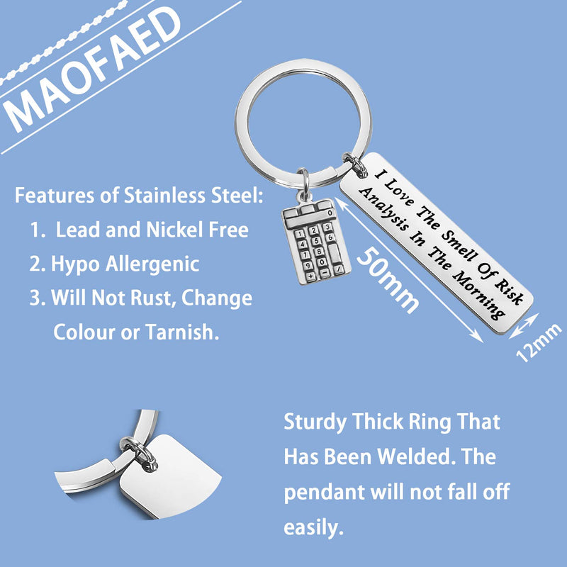 [Australia] - MAOFAED Actuary Gift Accountant Gift Statistician Gift Consultants Gift Insurance Agent Gift I Love The Smell of Risk Analysis in The Morning Actuary Keychain 