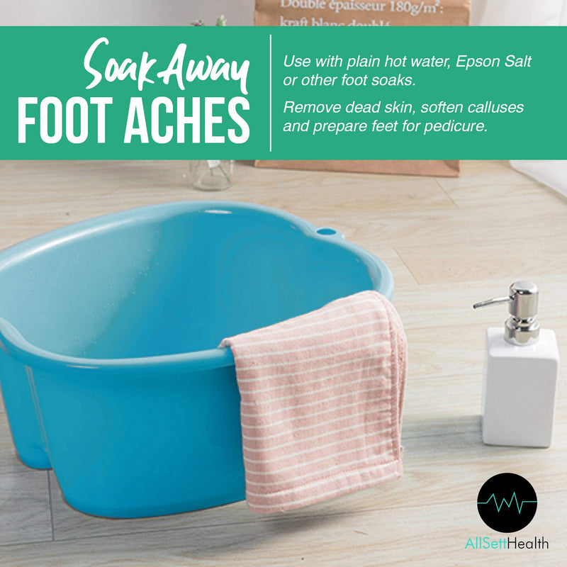 [Australia] - Foot Soaking Bath Basin – Large Size for Soaking Feet | Pedicure and Massager Tub for at Home Spa Treatment | Callus, Fungus, Dead Skin Remover, Blue 