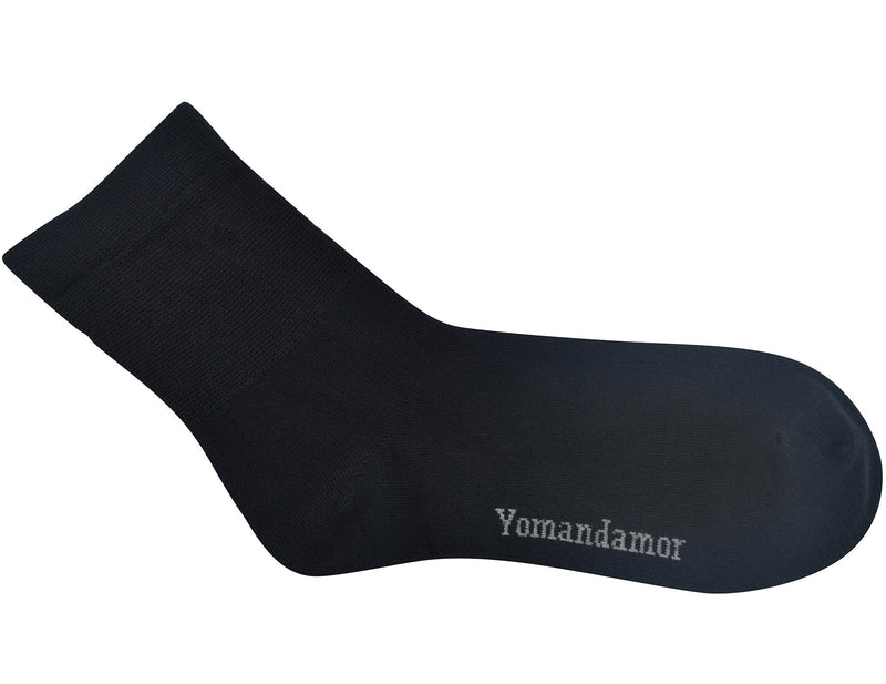 [Australia] - Yomandamor Men's 5 Pairs Bamboo Quarter Diabetic/Dress Socks With Seamless Toe and Non-binding Top 10-13 5 Pairs Black 