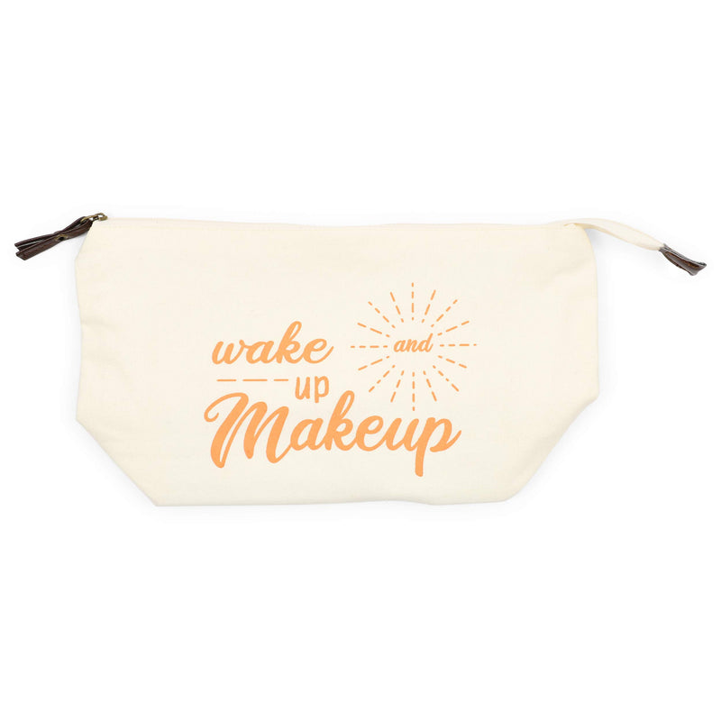 [Australia] - 6 Pack Cotton Canvas Inspirational Makeup Pouch Bags with Zippers (12 x 3.5 In) 