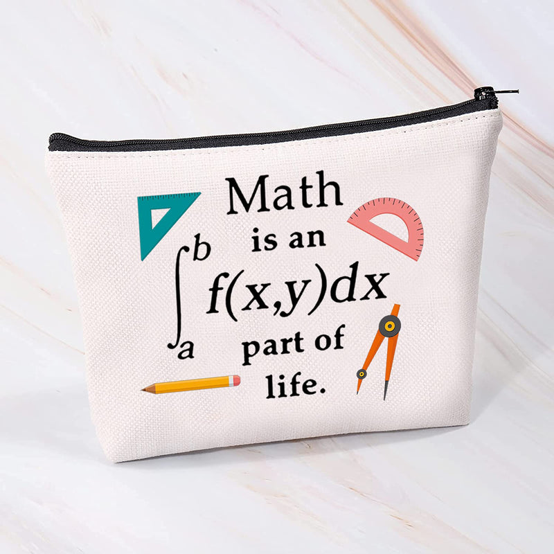 [Australia] - MYSOMY Math is an Integral Part of Life Bag Math Makeup Bag Funny Math Teacher Gifts Math Geek Gifts Math Lover Gifts (Makeup Bag) 