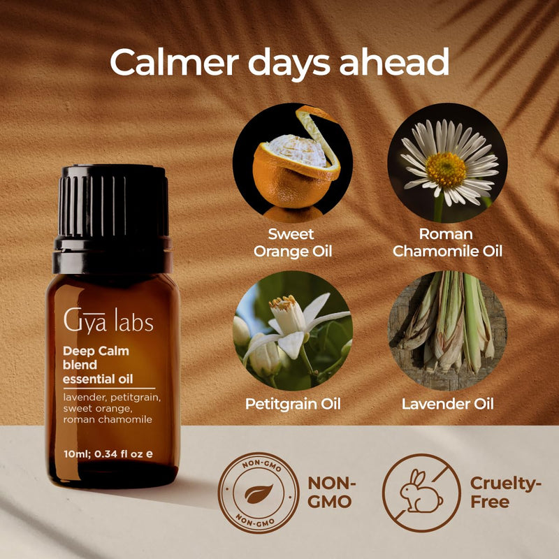[Australia] - Gya Labs Deep Calm Essential Oil for Diffuser Blend - Calm Oil Essential Oil for Aromatherapy, Body, Uplift, Grounding & Relaxing (10ml) 