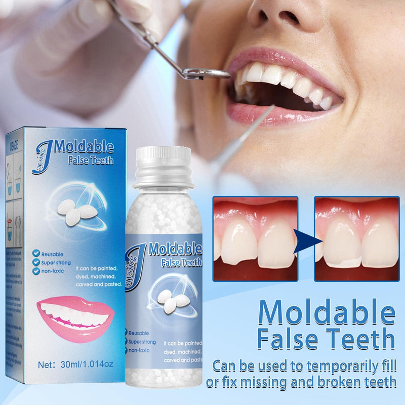 [Australia] - Moldable False Teeth,30ML Temporary Tooth Filling Kit for Teeth,Tooth Repair Kit Filling Replacement Dental Repair Tools for Fake Teeth,Dental Tooth Filler for Missing Broken Fake Chipped Teeth White 