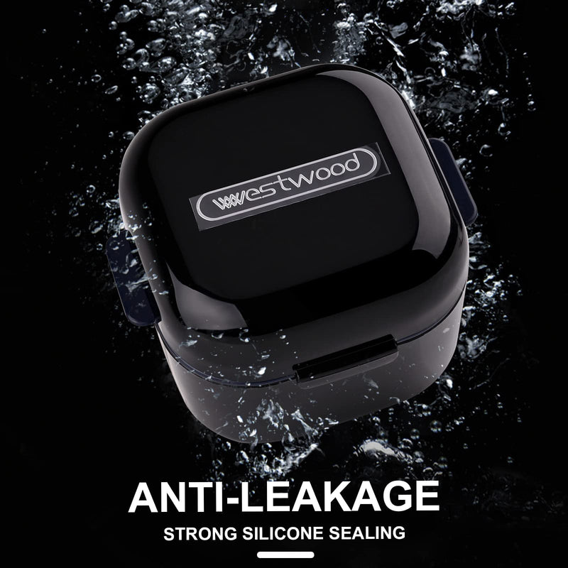 [Australia] - zalati Denture Box False Teeth with Strainer Portable Hygienic Case Immersion of Mouthguards Retainers for Storage Container, Dental Bath and Dental Appliances - Black 