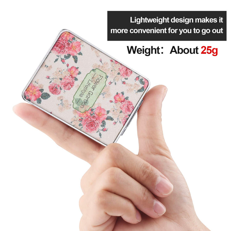 [Australia] - Retro Floral Makeup Mirror for Handbag, Folding Compact Travel Pocket Beauty Makeup Mirror Floral Square 