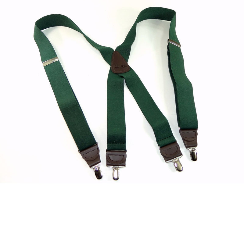 [Australia] - Hold-Ups Hunter Green Men's Clip-On Suspenders with X-Back Style and Silver/Chrome Clips 