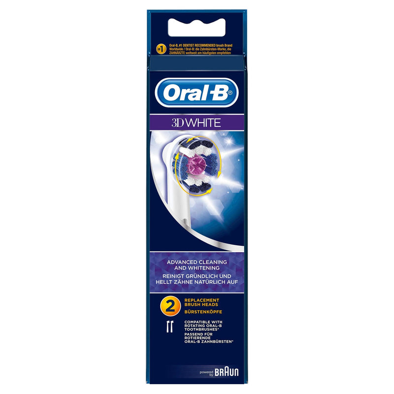 [Australia] - Oral-B 3DWhite Toothbrush Heads Pack of 2 Replacement Refills For Electric Rechargeable Toothbrush OLD Pack of 2 