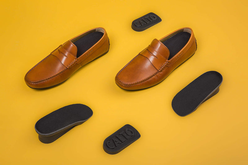 [Australia] - CALTO Premium Height Increase Insole - Ergonomic Heel Lifts for Elevator Shoe Increasing Effect - 3/4 Length Insole - Adjustable 1.8 Inch Taller - IK308 