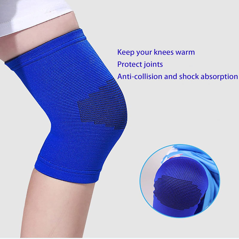 [Australia] - Kids Knee Brace,Knee Support,Teenagers Knee Sleeve,Sport Knee Protectors For Children(1 Pair) (Blue, Medium) Blue 