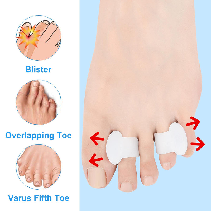 [Australia] - Hoogoo Pinky Gel Toe Separators, Silicone Toe Spacers, Small Toe Protector Spreader, Cushions for Curled Overlapping Separate Toe Correct 