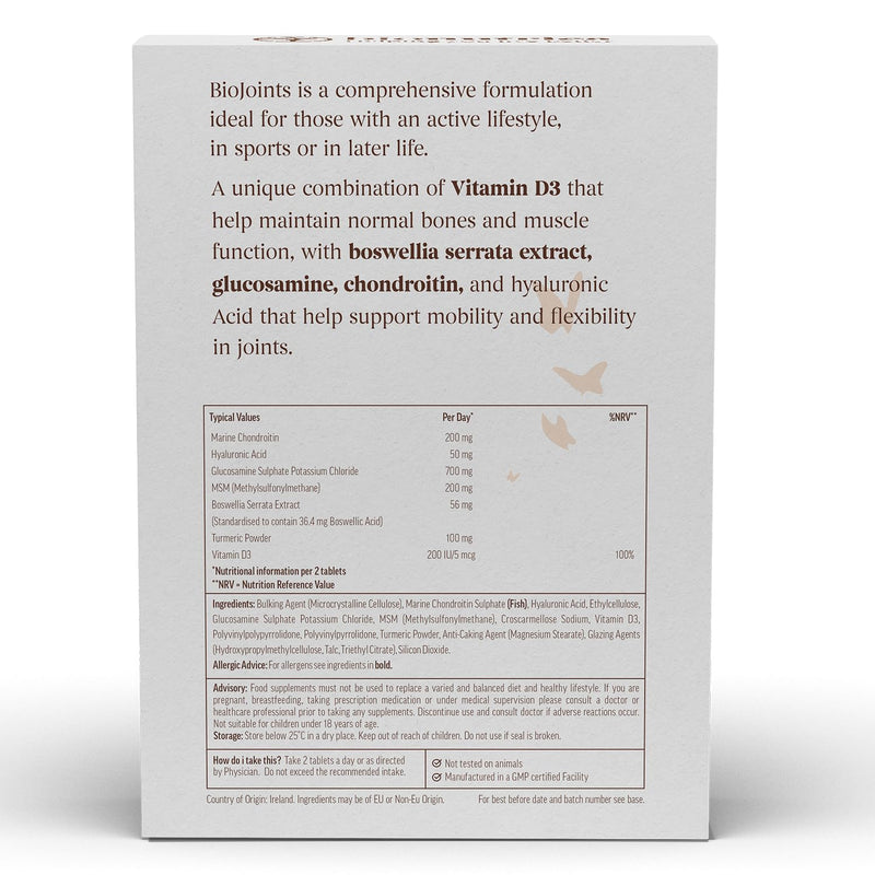 [Australia] - BioJoints- Bone & Joint Support Supplement-Enhance Mobility & Flexibility | Glucosamine & Chondroitin Complex, Hyaluronic Acid, Boswellia,Turmeric Powder, Vitamin D3 