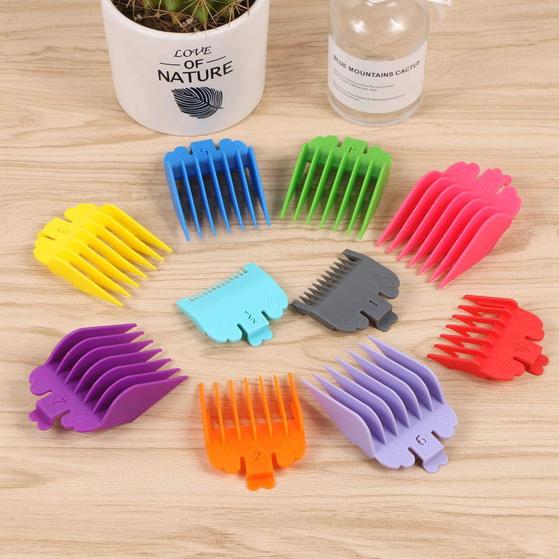 [Australia] - Harapu 10 Pcs Colorful Professional Hair Clipper Combs Guides 1/16” to 1”,Attachment Guide Combs Replacement Guards Set for Wahl Clippers/Trimmers 