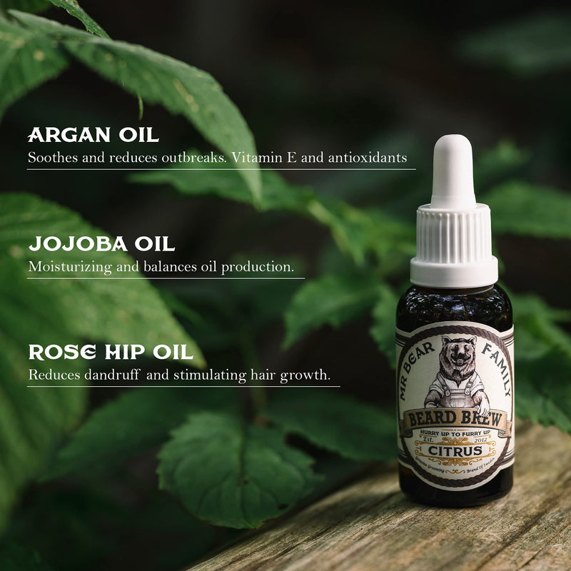 [Australia] - Natural Beard Oil for Men – Scented Beard Moisturiser Oil Contains Hydrating Jojoba + Argan Oil – Nourishing Mens Beard Softener for Healthier Hair Growth (Citrus, 30ml) Citrus 30 ml (Pack of 1) 