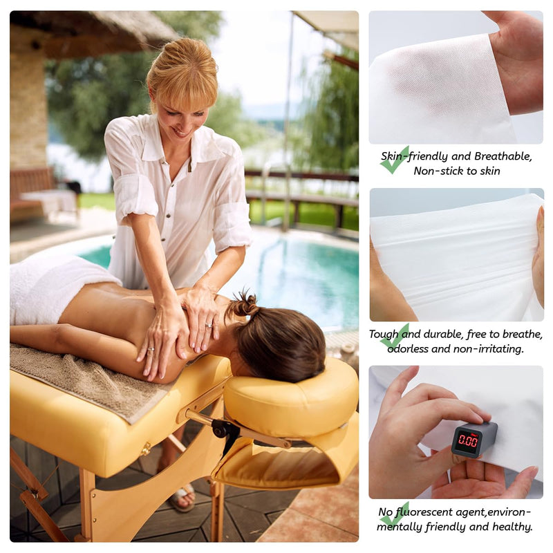 [Australia] - Disposable Face Cradle Covers, Luriseminger 100pcs Massage Face Covers Disposable Face Rest Covers Non-Woven Head Cradle Covers- 14.17 x 10.6 inches/ 36 x 27cm (100) 100 