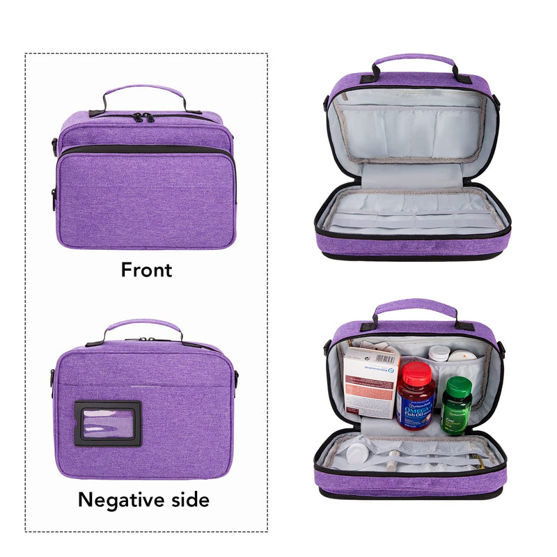 [Australia] - OSPOURT Diabetes Supplies Travel Storage Bags, Portable Suit Case for Glucose Meters and Insulin Supplies, Vial, Blood Glucose Test Paper, Medicine (Purple, Pack Only) Style 2 Purple 2 