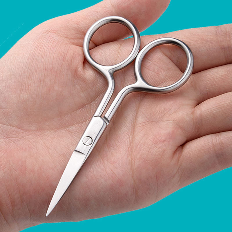 [Australia] - Facial Hair Scissors Small Scissors Nose Hair Scissors Stainless Steel Straight Tip Scissor for Eyebrows Nose Moustache Beard Eyelash 