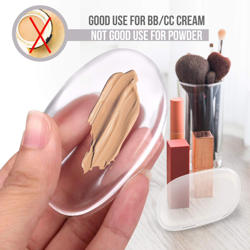 [Australia] - 2 Pack Silicone Makeup Sponge [Washable] Premium Quality - Gel Foundation Makeup and Puff BB - Best Silisponge Cosmetic Beauty Tools Blender [Clear] 