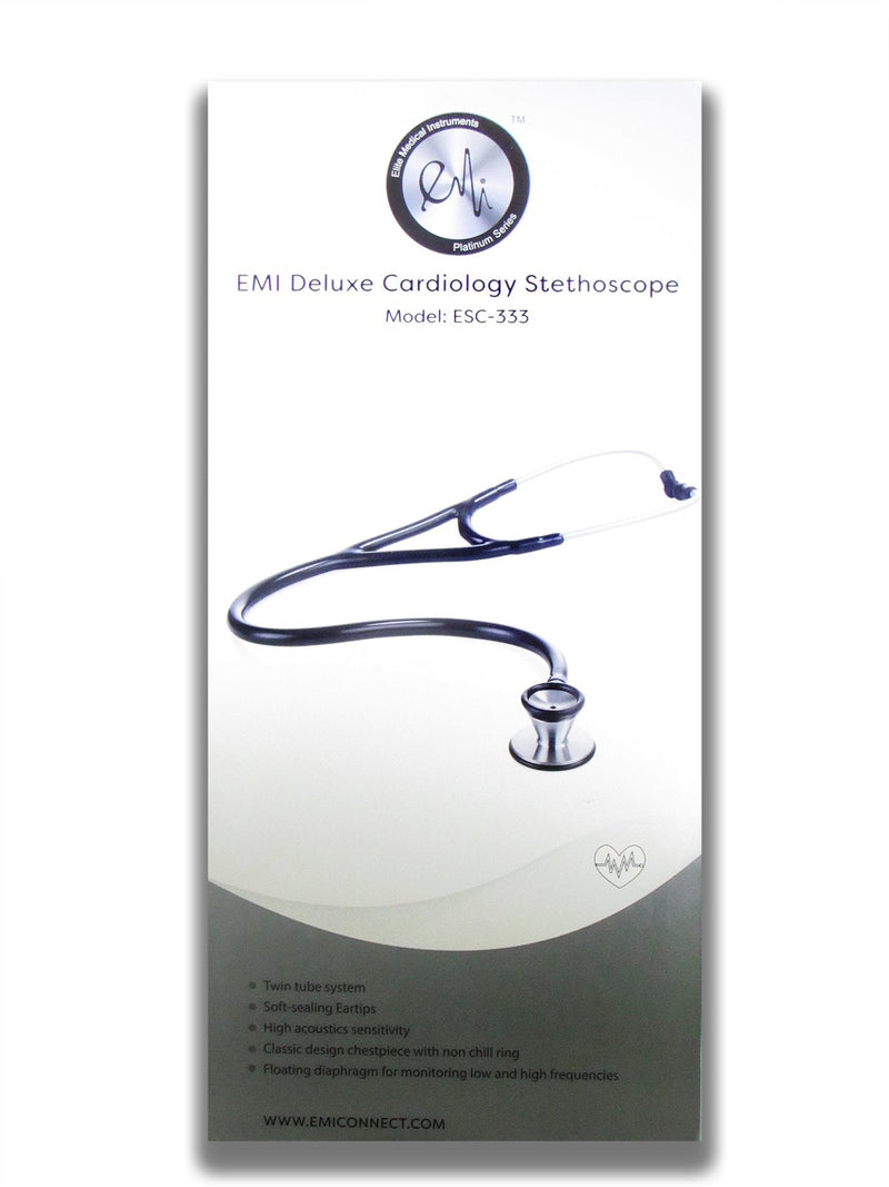 [Australia] - EMI Platinum Series Deluxe Black Cardiology Stethoscope with pressure sensitive Diaphragm ESC-333 
