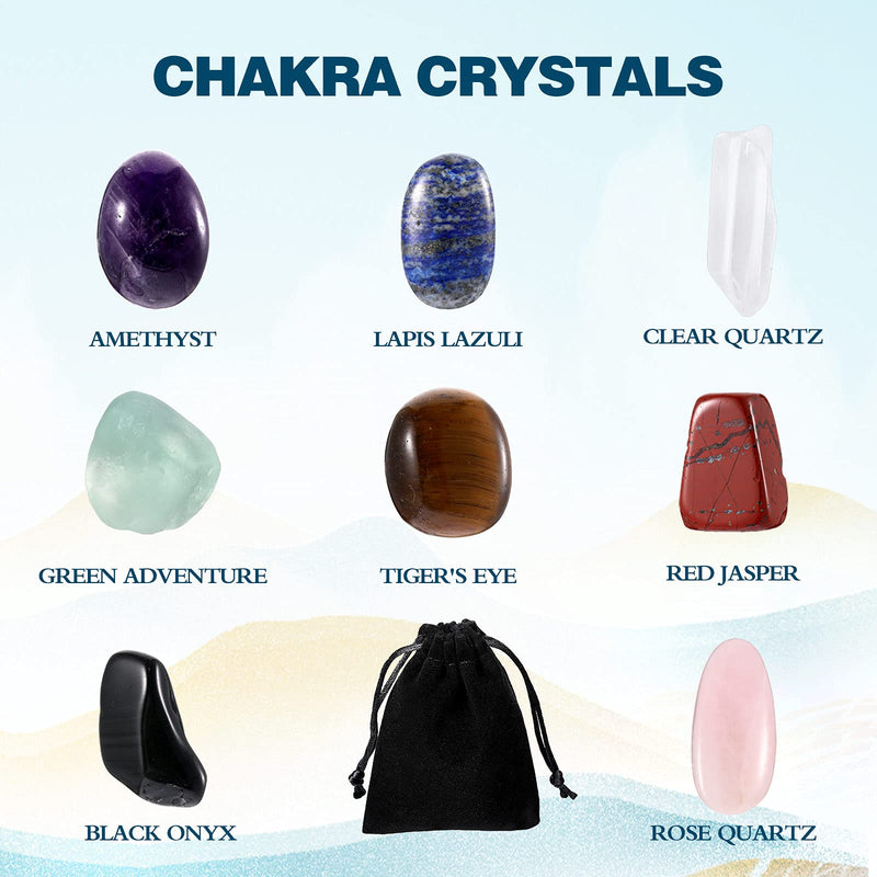 [Australia] - Yaomiao 9 Pieces Healing Crystals Set Tumbled Natural Stones Healing Crystal Stones Mini Tumbled Stones with A Black Carry Bag for Balancing Mediation Grounding Favors 