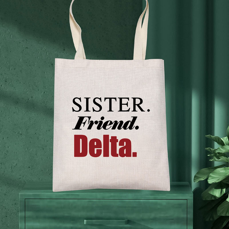 [Australia] - LEVLO Delta Sorority Cosmetic Make Up Bag DST Elephant Sorority Gift Sister Friend Delta Makeup Zipper Pouch Bag For Sister Friends, Sister Friend Delta Tote, 