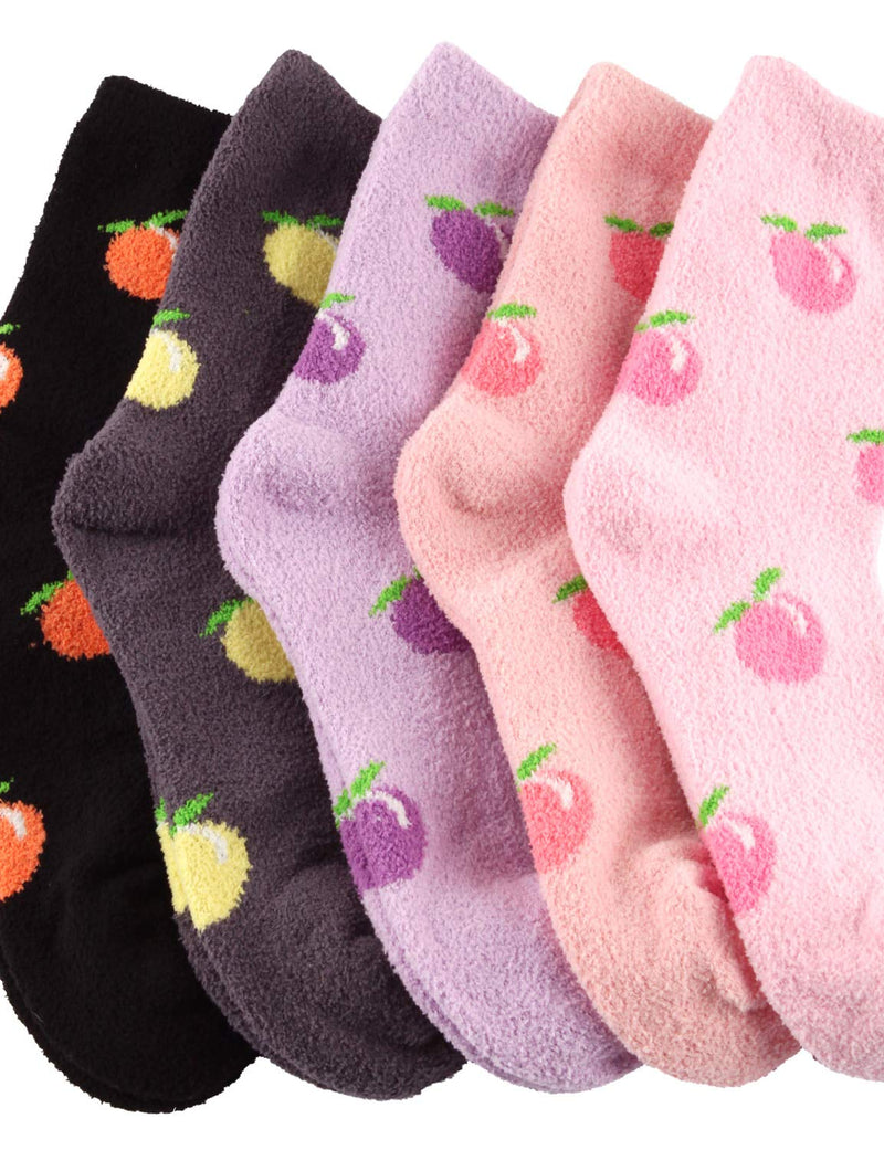 [Australia] - HASLRA Premium Soft Warm Microfiber Fuzzy Socks 2-5 Pairs Medium Wso106-peach 