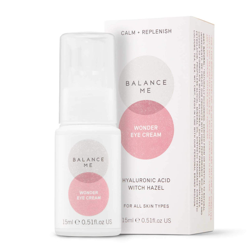 [Australia] - Balance Me Wonder Eye Cream – 100% Natural Vegan Anti-Ageing Cream Eye Gel - Hyaluronic Acid Hydrates & Reduces Dark Circles & Puffiness – For All Skin Types - Made In Uk – 15Ml 