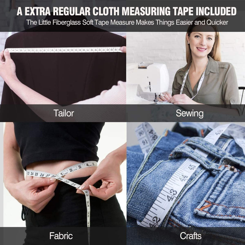 [Australia] - 4PCS Body Measure Tape, Automatic Telescopic Tape Measure, Accurate Measuring Tape for Body, Body Measurement Tape for Tracking Weight Loss Muscle Gain, Tailor, Sewing, Clothes Black 