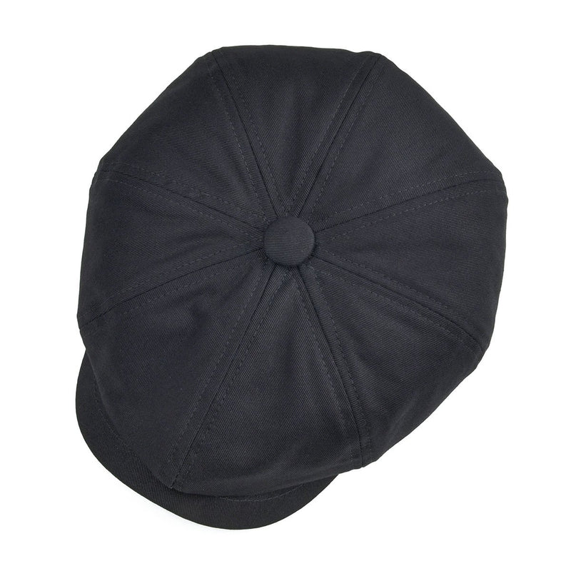 [Australia] - BOTVELA Men's 8 Piece Newsboy Flat Cap 100% Cotton Gatsby Ivy Golf Cabbie Hat Black 7 3/8 