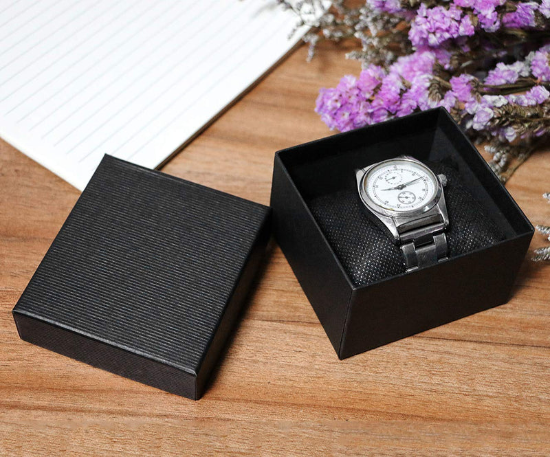 [Australia] - Sdootjewelry Single Watch Boxes, 12 Pack Bangle Bracelet Watch Boxes for Men and Women-Black 