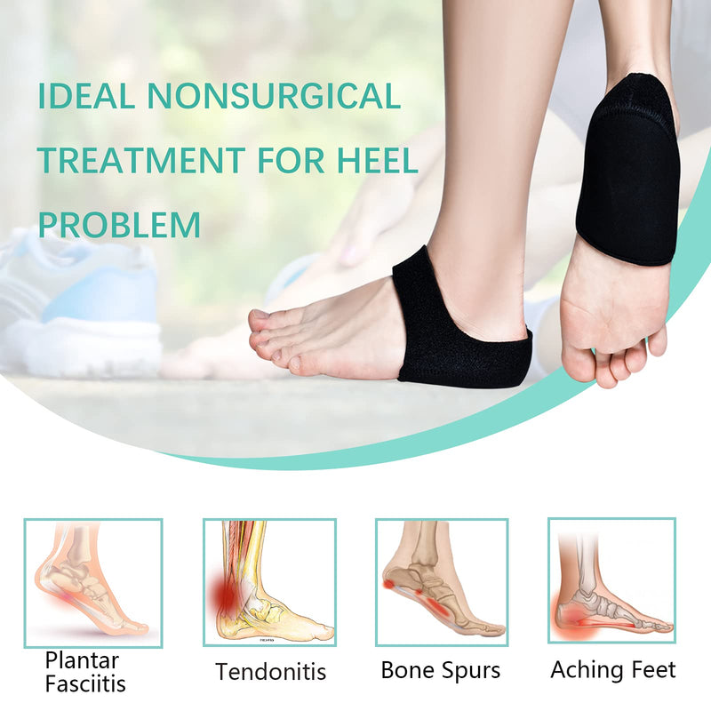 [Australia] - Heel Cushion, Gel Heel Cups for Heel Pain Plantar Fasciitis, Heel Pads Great for Aching Feet,Tendinitis, Bone spur, Cracked Heel Repair,for Men & Women(4PCS) Black 