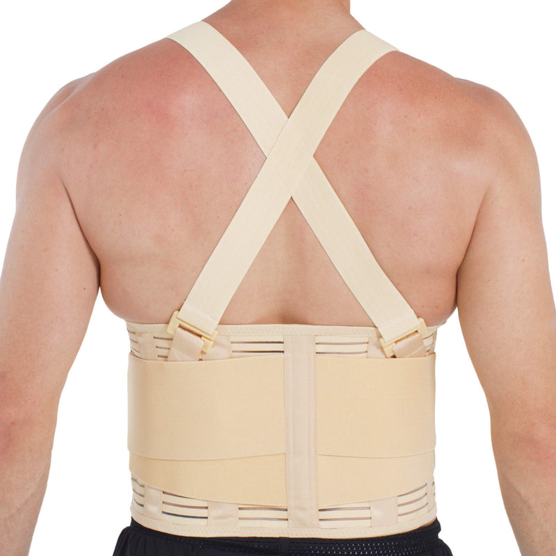 [Australia] - NeoTech Care Adjustable Back Brace Lumbar Support Belt with Suspenders, Beige, Size XL 